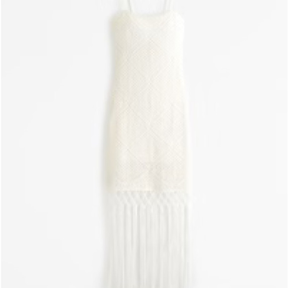 Elegant White Fringe Dress
